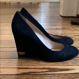 Tory Burch black suede wedge